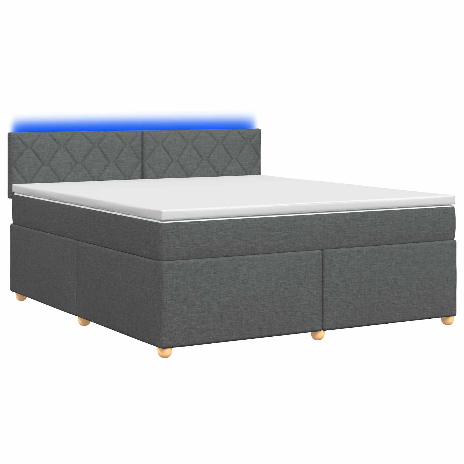 Κρεβάτι box spring με στρώμα Σκούρο Γκρι 180 x 200 cm Ύφασμα - Pakobazaar