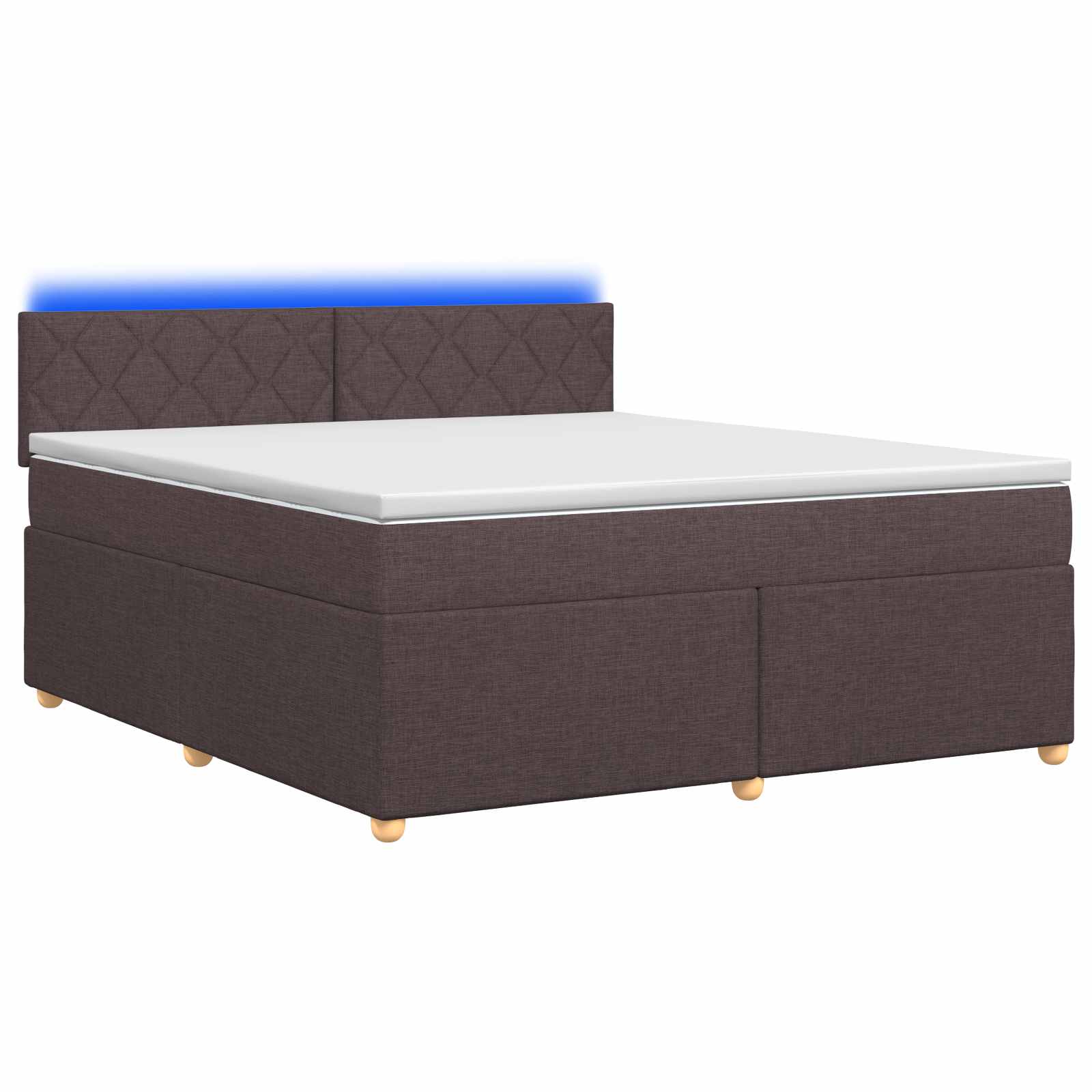 Κρεβάτι box spring με στρώμα Σκούρο Καφέ 180 x 200 cm Ύφασμα - Pakobazaar