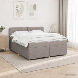 Κρεβάτι box spring με στρώμα Taupe 180 x 200 cm Ύφασμα - Pakobazaar
