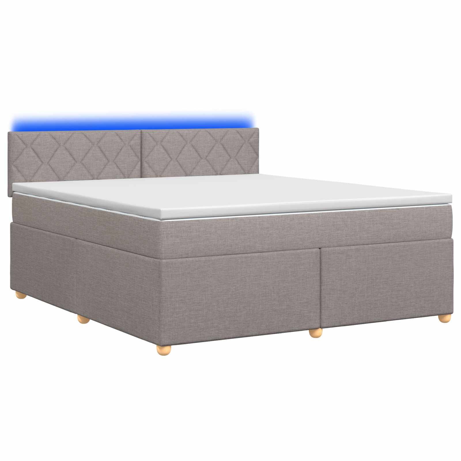 Κρεβάτι box spring με στρώμα Taupe 180 x 200 cm Ύφασμα - Pakobazaar