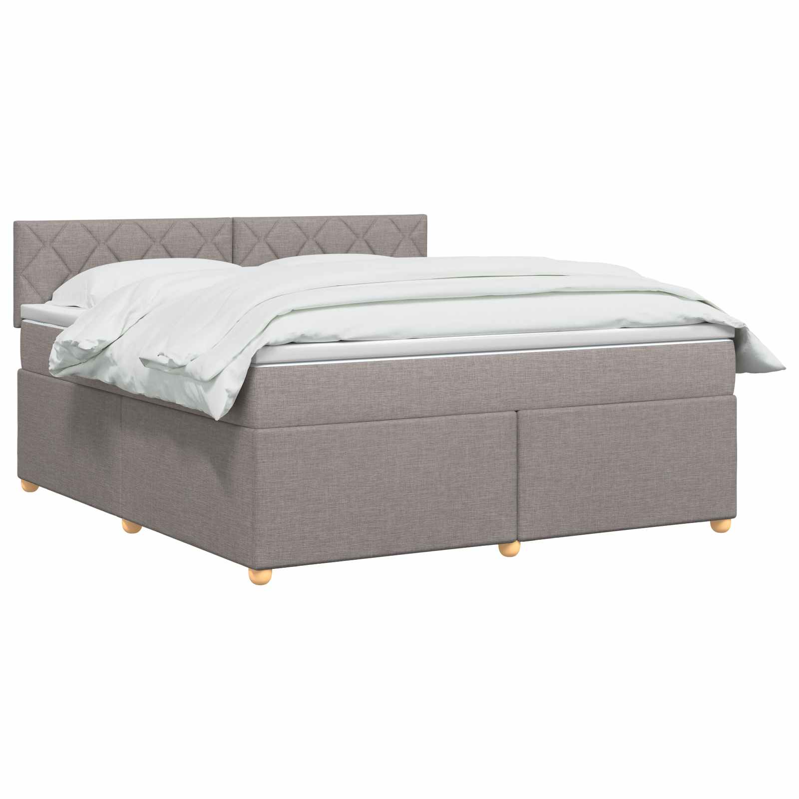 Κρεβάτι box spring με στρώμα Taupe 180 x 200 cm Ύφασμα - Pakobazaar