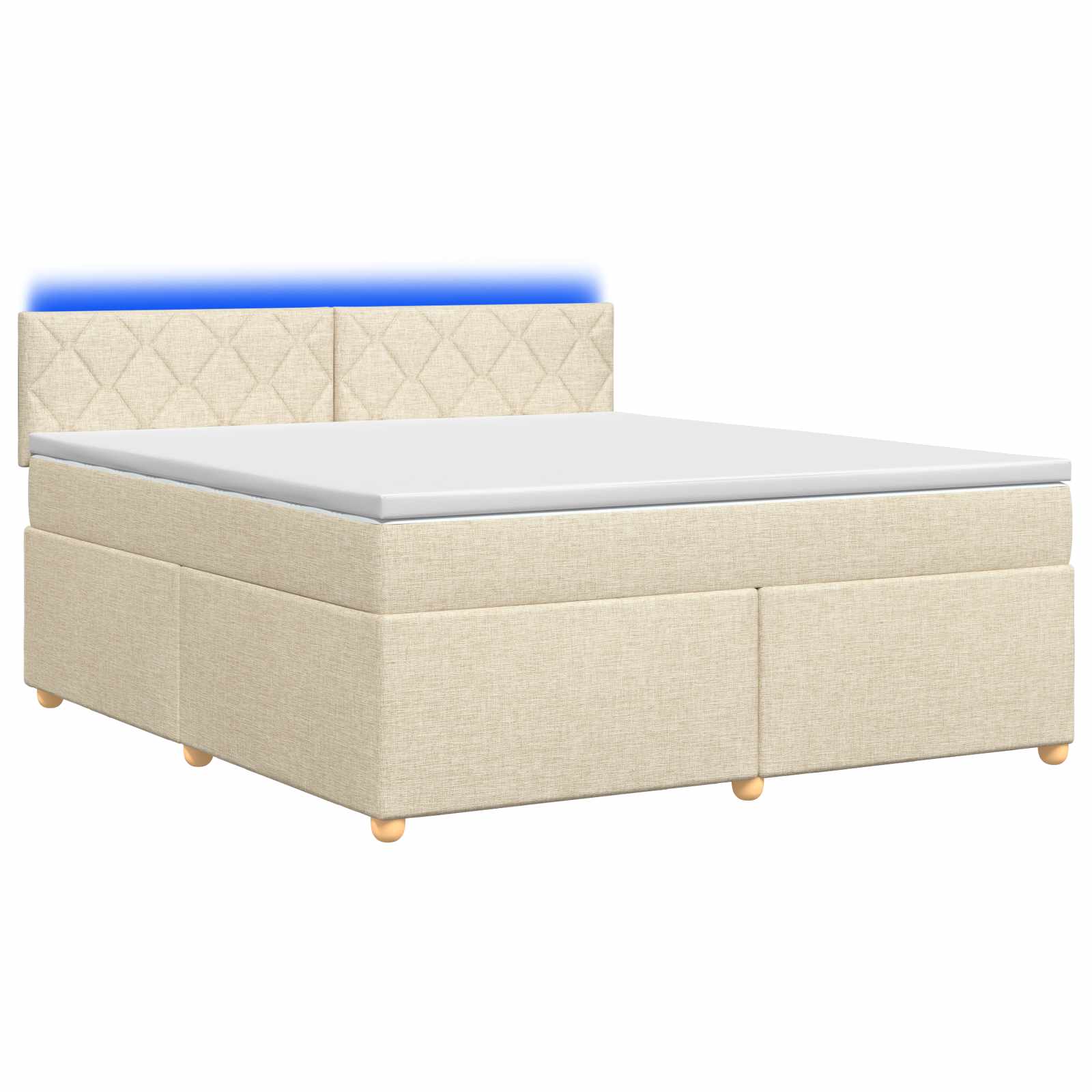 Κρεβάτι box spring με στρώμα Κρεμ 180 x 200 cm Ύφασμα - Pakobazaar