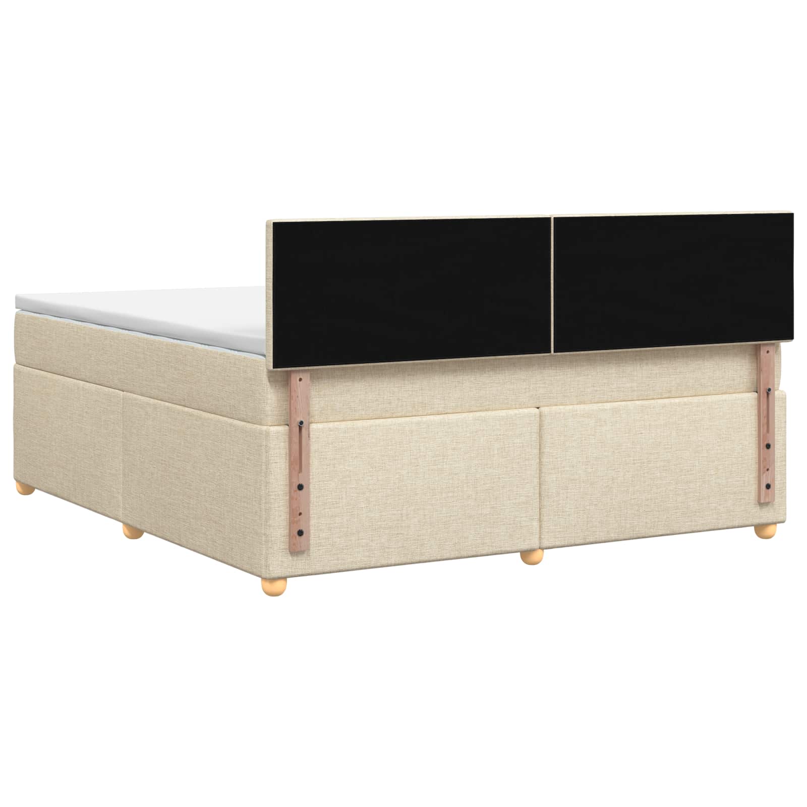Κρεβάτι box spring με στρώμα Κρεμ 180 x 200 cm Ύφασμα - Pakobazaar