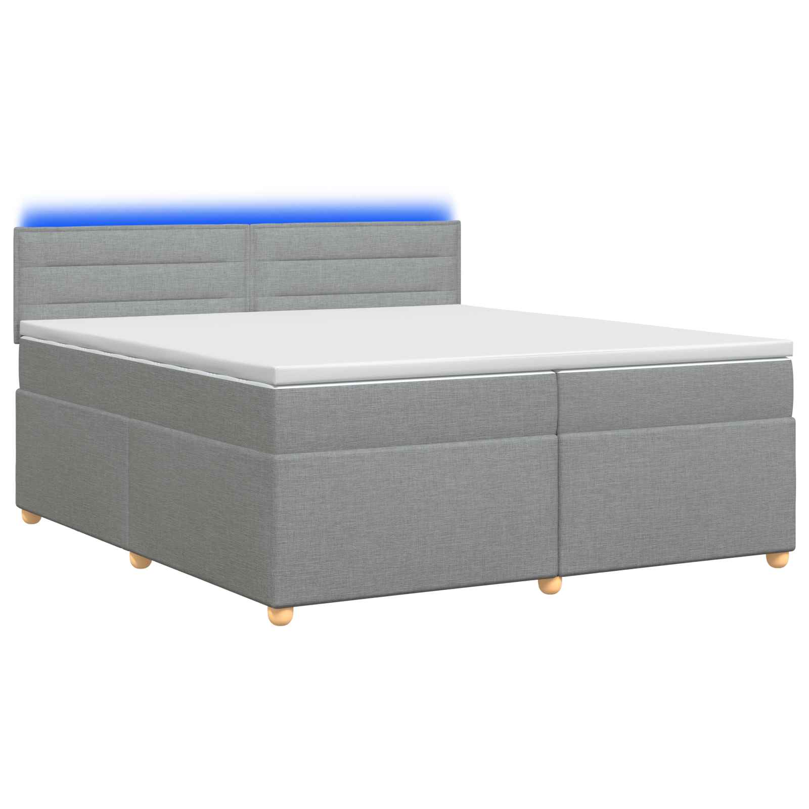 Κρεβάτι box spring με στρώμα Ανοιχτό γκρι 200 x 200 cm Ύφασμα - Pakobazaar