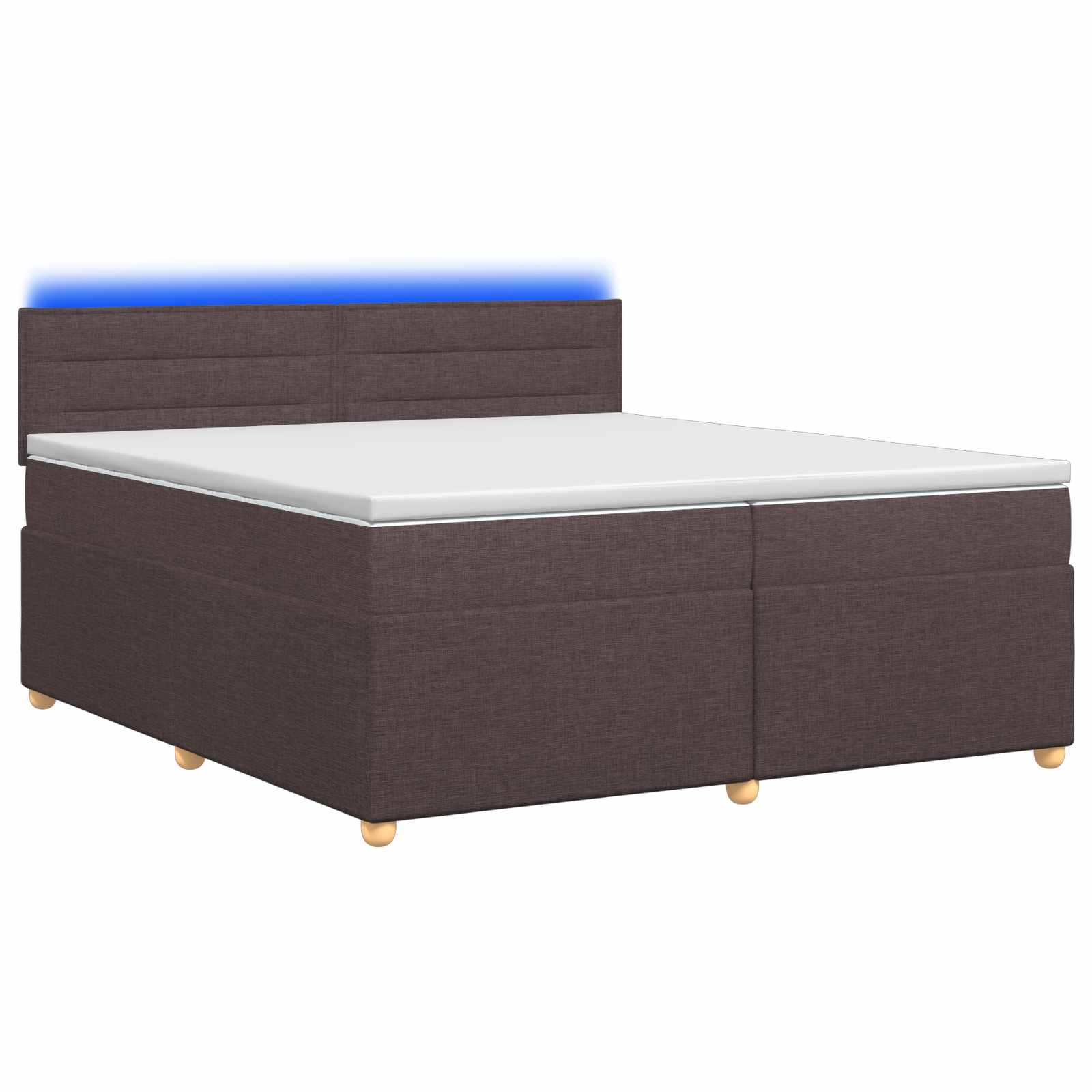 Κρεβάτι box spring με στρώμα Σκούρο Καφέ 200 x 200 cm Ύφασμα - Pakobazaar