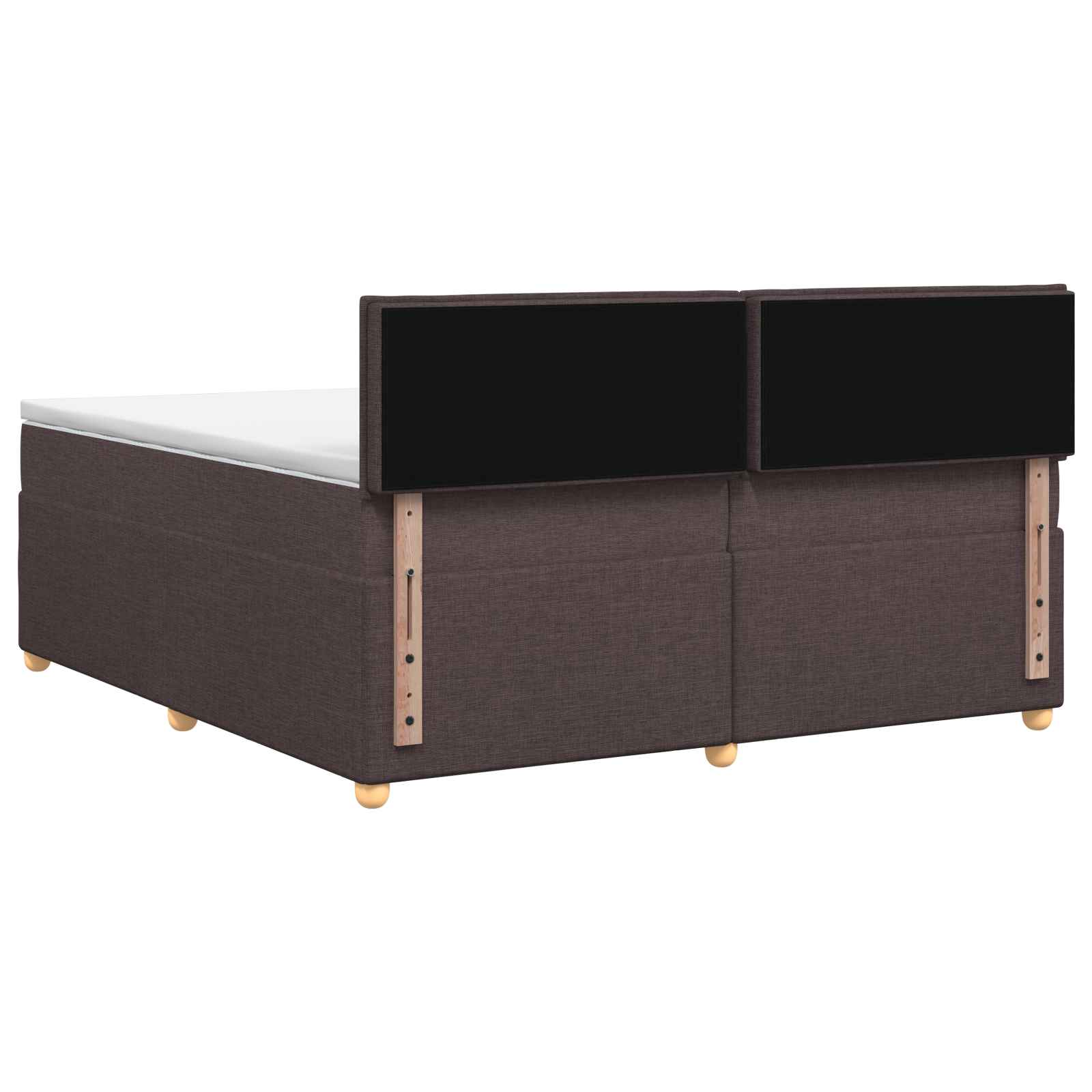 Κρεβάτι box spring με στρώμα Σκούρο Καφέ 200 x 200 cm Ύφασμα - Pakobazaar