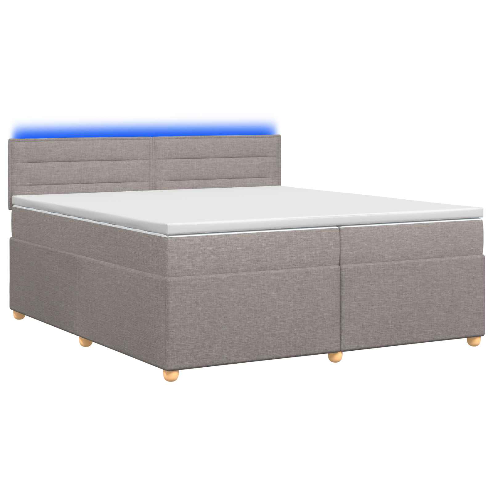 Κρεβάτι box spring με στρώμα Taupe 200 x 200 cm Ύφασμα - Pakobazaar