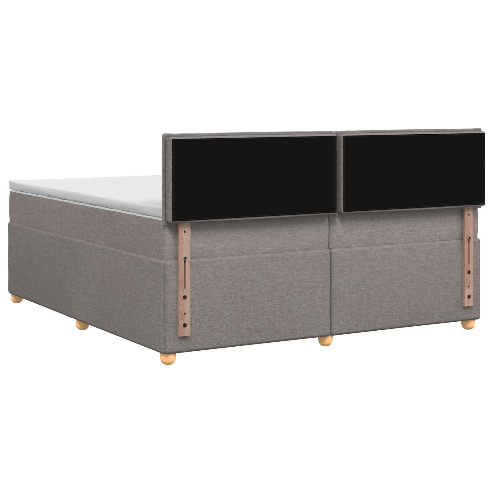 Κρεβάτι box spring με στρώμα Taupe 200 x 200 cm Ύφασμα - Pakobazaar