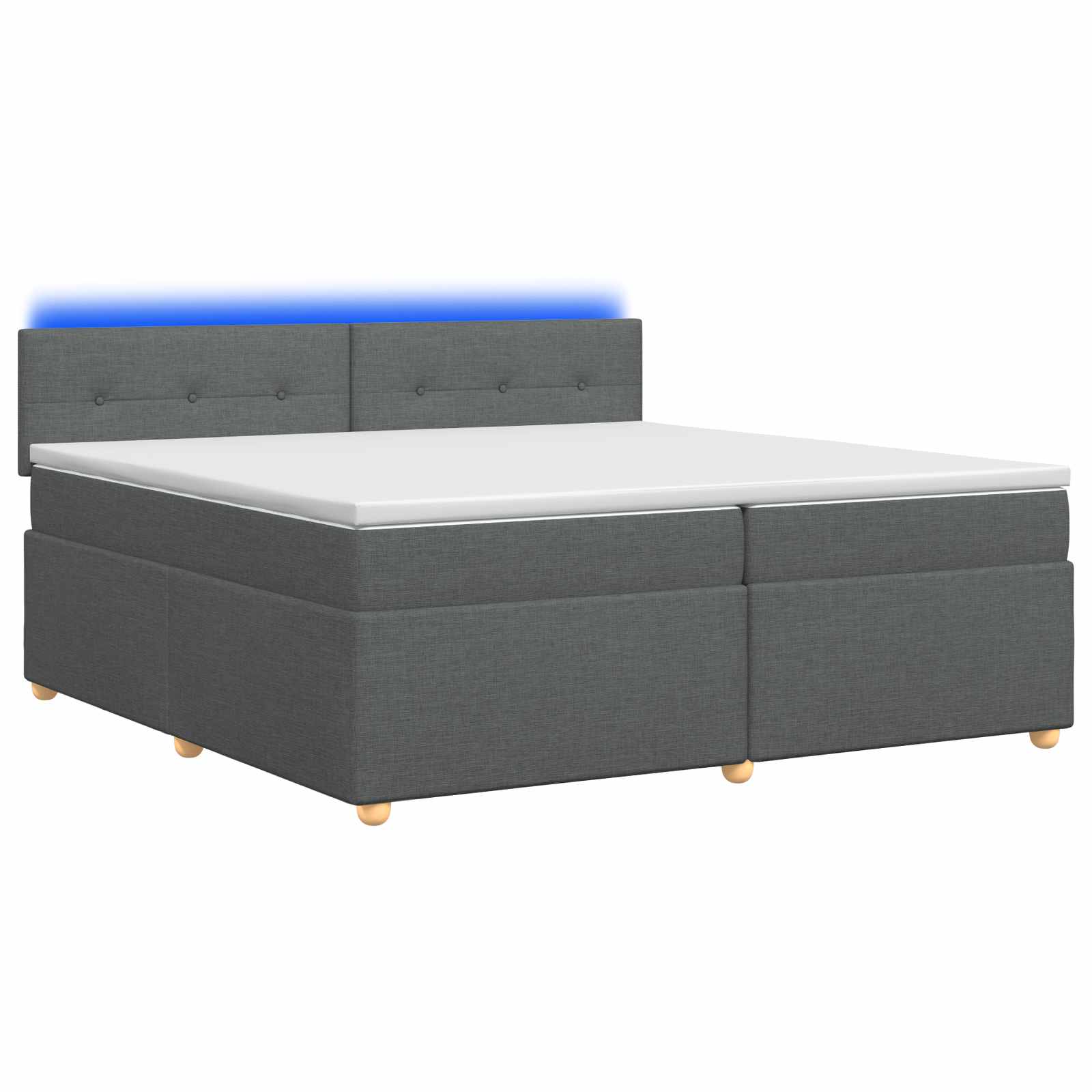 Κρεβάτι box spring με στρώμα Σκούρο Γκρι 200 x 200 cm Ύφασμα - Pakobazaar