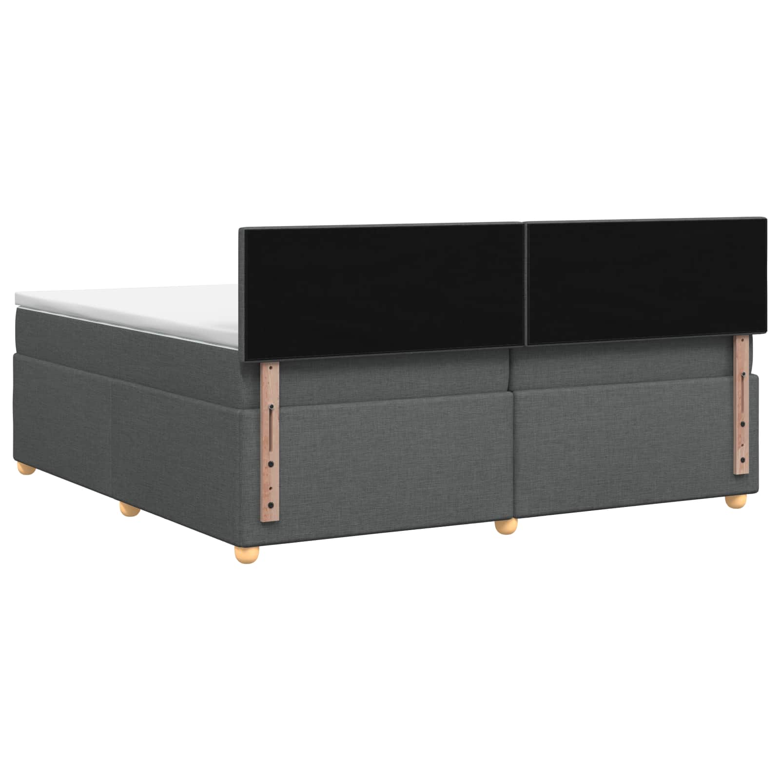 Κρεβάτι box spring με στρώμα Σκούρο Γκρι 200 x 200 cm Ύφασμα - Pakobazaar