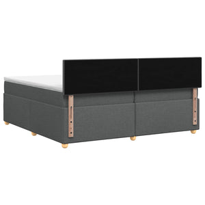 Κρεβάτι box spring με στρώμα Σκούρο Γκρι 200 x 200 cm Ύφασμα - Pakobazaar