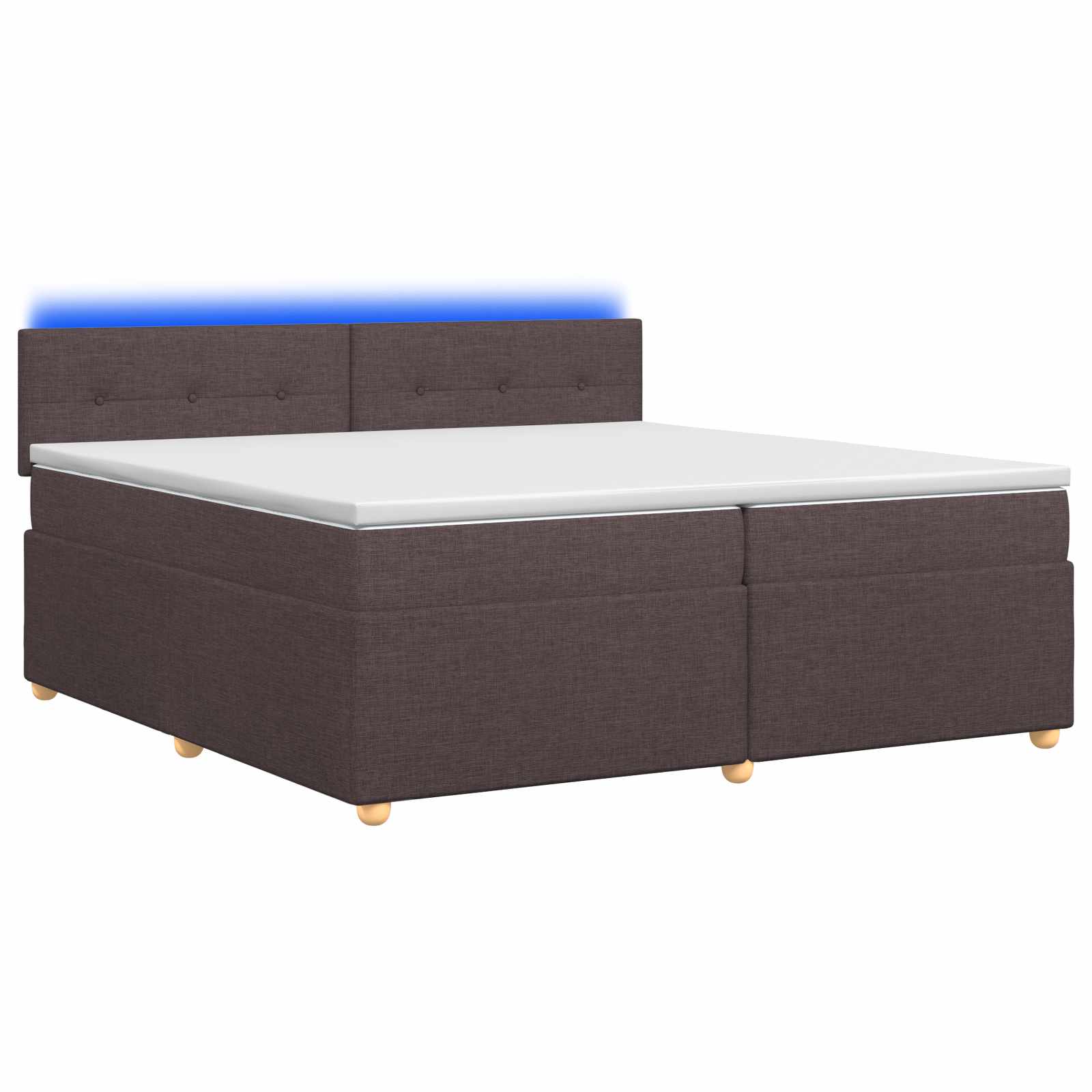 Κρεβάτι box spring με στρώμα Σκούρο Καφέ 200 x 200 cm Ύφασμα - Pakobazaar