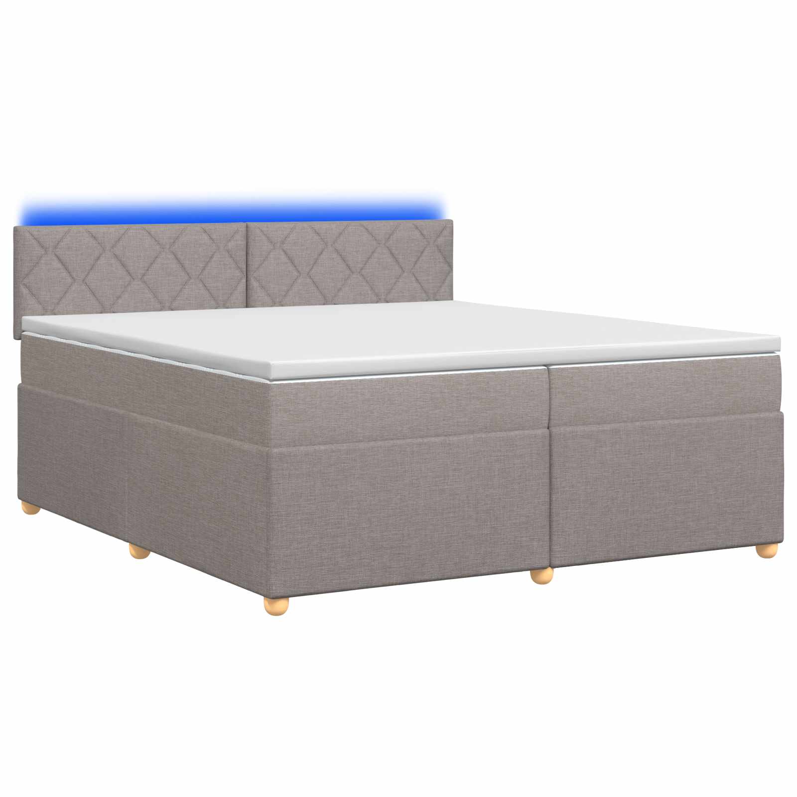Κρεβάτι box spring με στρώμα Taupe 200 x 200 cm Ύφασμα - Pakobazaar