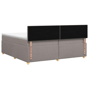 Κρεβάτι box spring με στρώμα Taupe 200 x 200 cm Ύφασμα - Pakobazaar