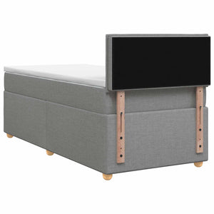 Κρεβάτι Box Spring με Στρώμα και LED Ανοιχτό γκρι 90 x 190 cm - Pakobazaar
