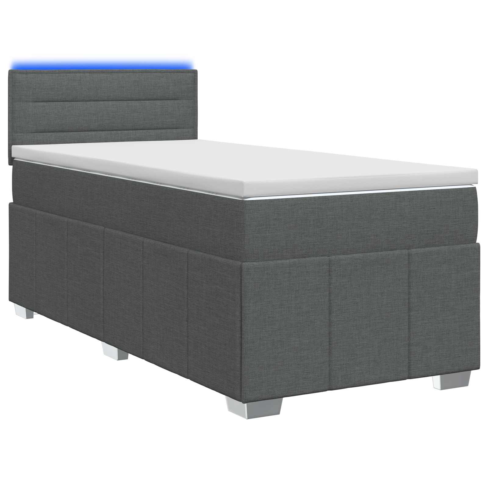 Κρεβάτι box spring με στρώμα Σκούρο Γκρι 80 x 200 cm Ύφασμα - Pakobazaar
