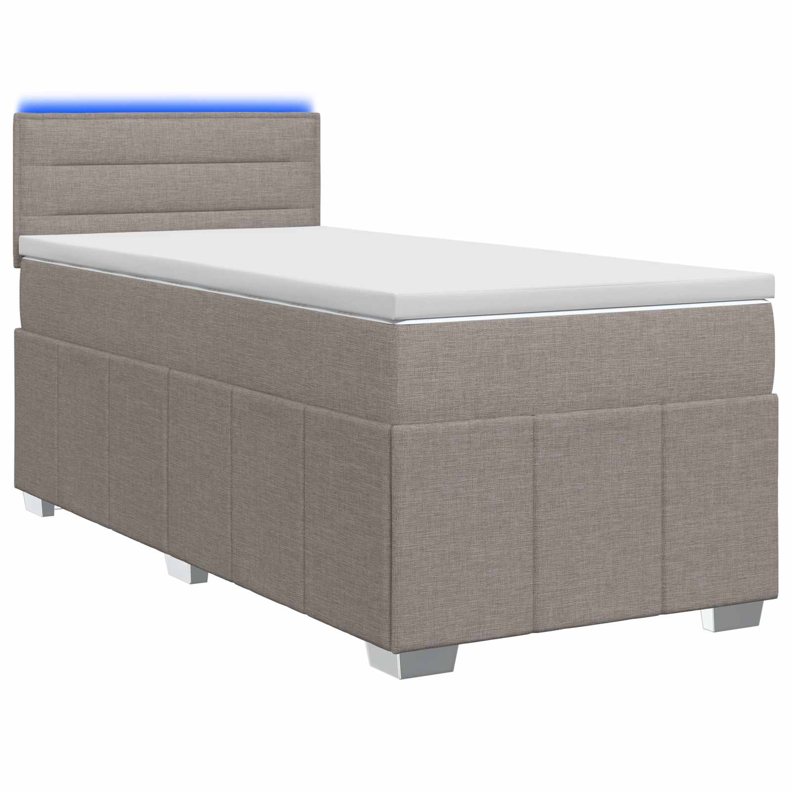 Κρεβάτι box spring με στρώμα Taupe 80 x 200 cm Ύφασμα - Pakobazaar