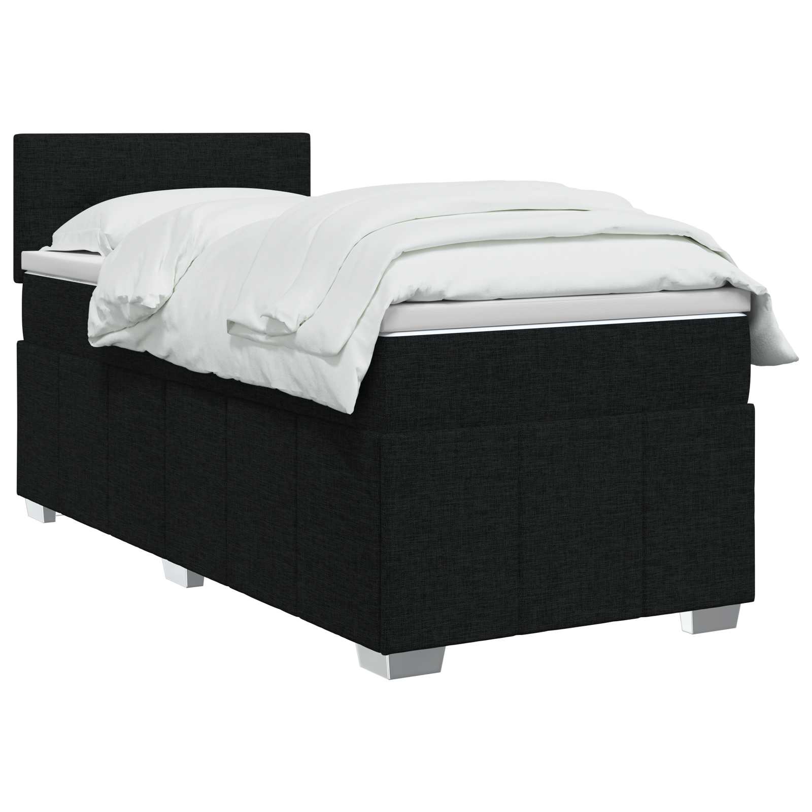 Κρεβάτι box spring με στρώμα Μαύρο 80 x 200 cm Ύφασμα - Pakobazaar