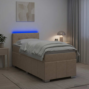 Κρεβάτι box spring με στρώμα Κρεμ 80 x 200 cm Ύφασμα - Pakobazaar