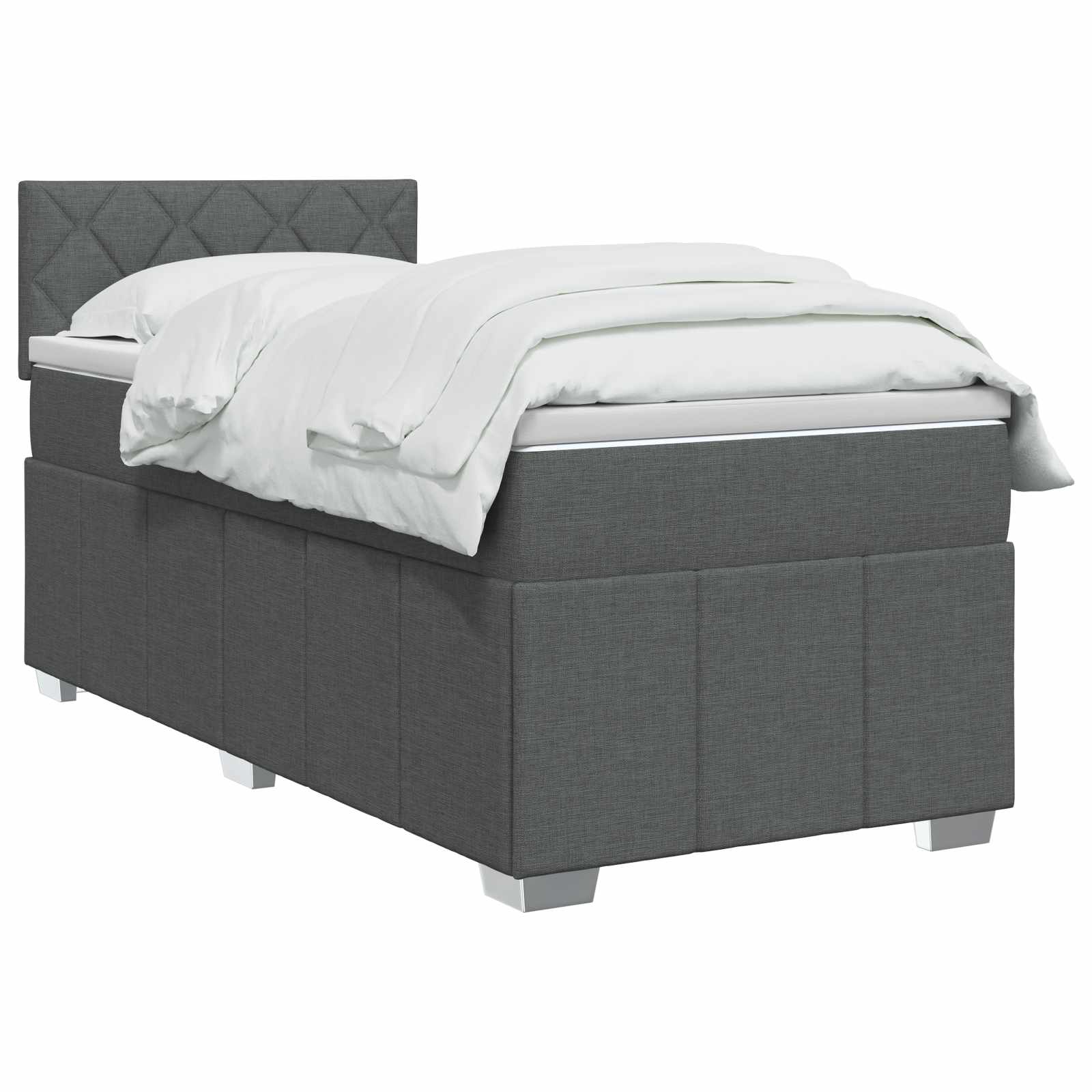 Κρεβάτι box spring με στρώμα Σκούρο Γκρι 80 x 200 cm Ύφασμα