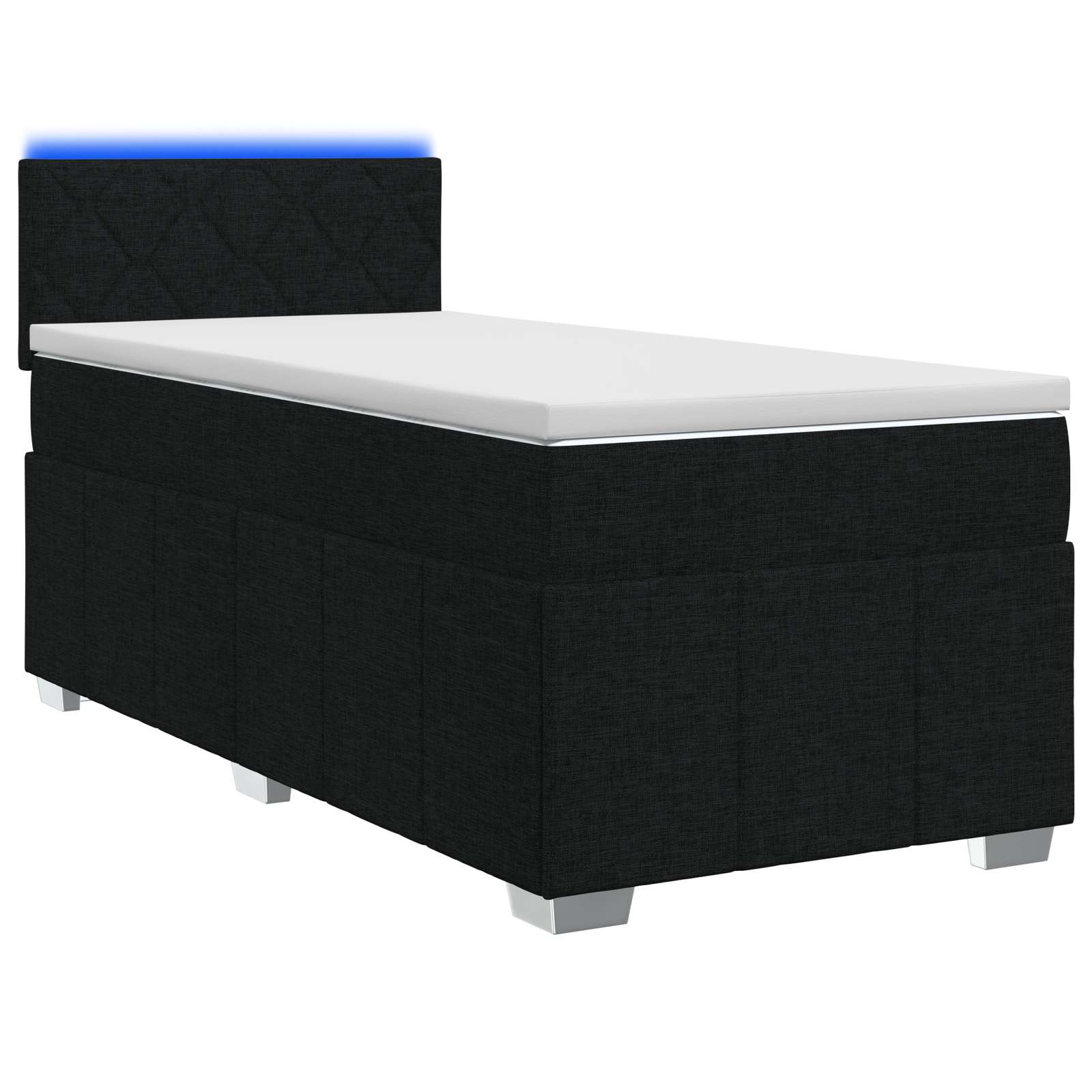 Κρεβάτι box spring με στρώμα Μαύρο 80 x 200 cm Ύφασμα - Pakobazaar