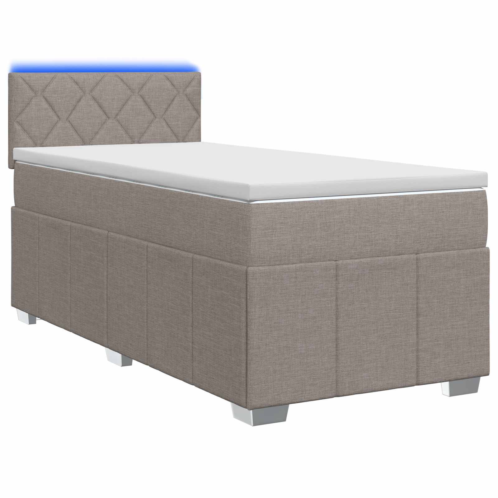 Κρεβάτι box spring με στρώμα Taupe 80 x 200 cm Ύφασμα - Pakobazaar