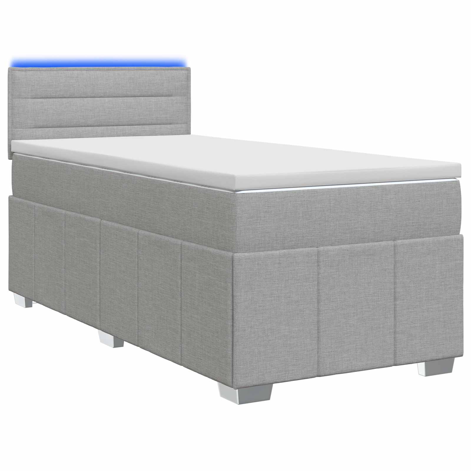 Κρεβάτι box spring με στρώμα Ανοιχτό γκρι 90 x 190 cm Ύφασμα