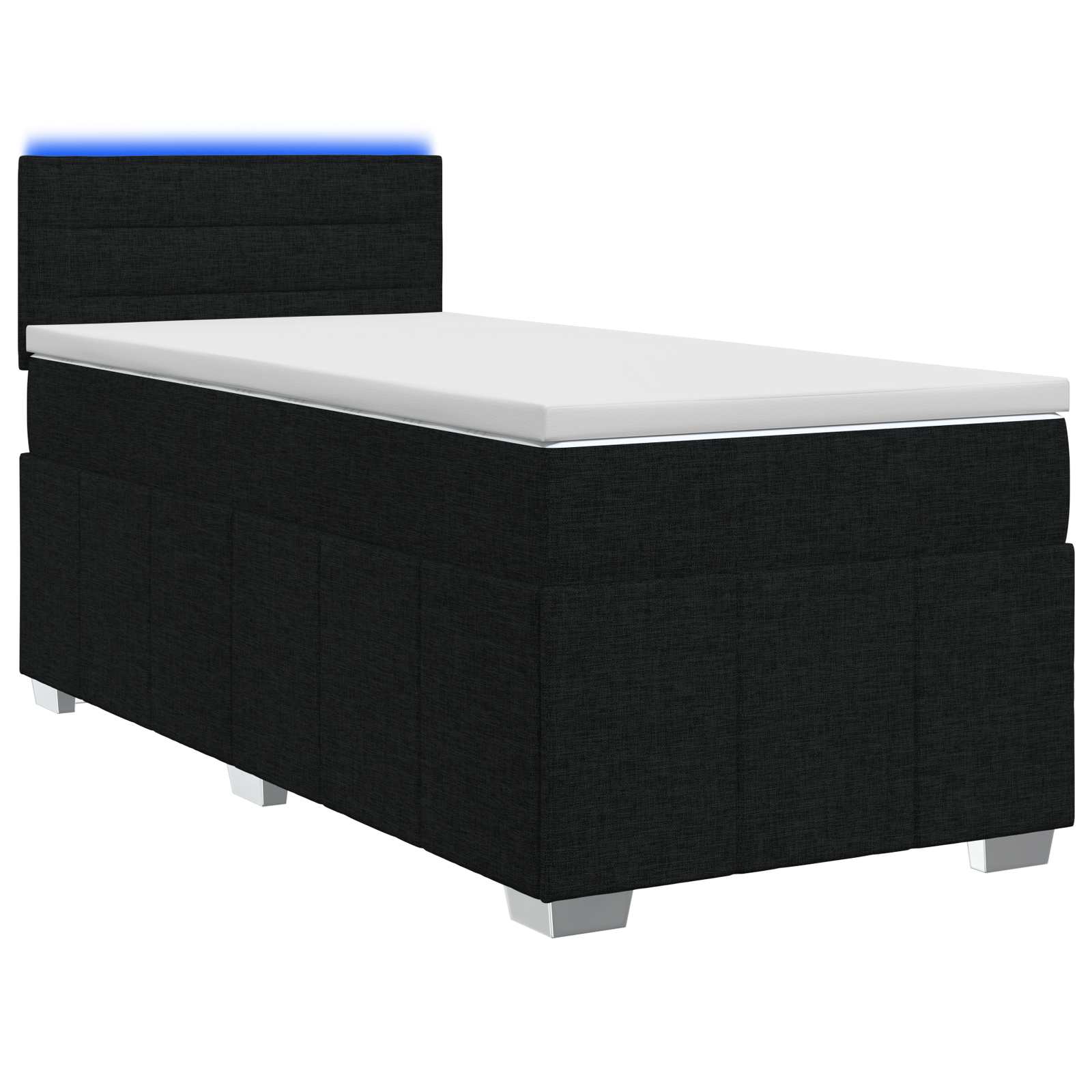 Κρεβάτι box spring με στρώμα Μαύρο 90 x 190 cm Ύφασμα