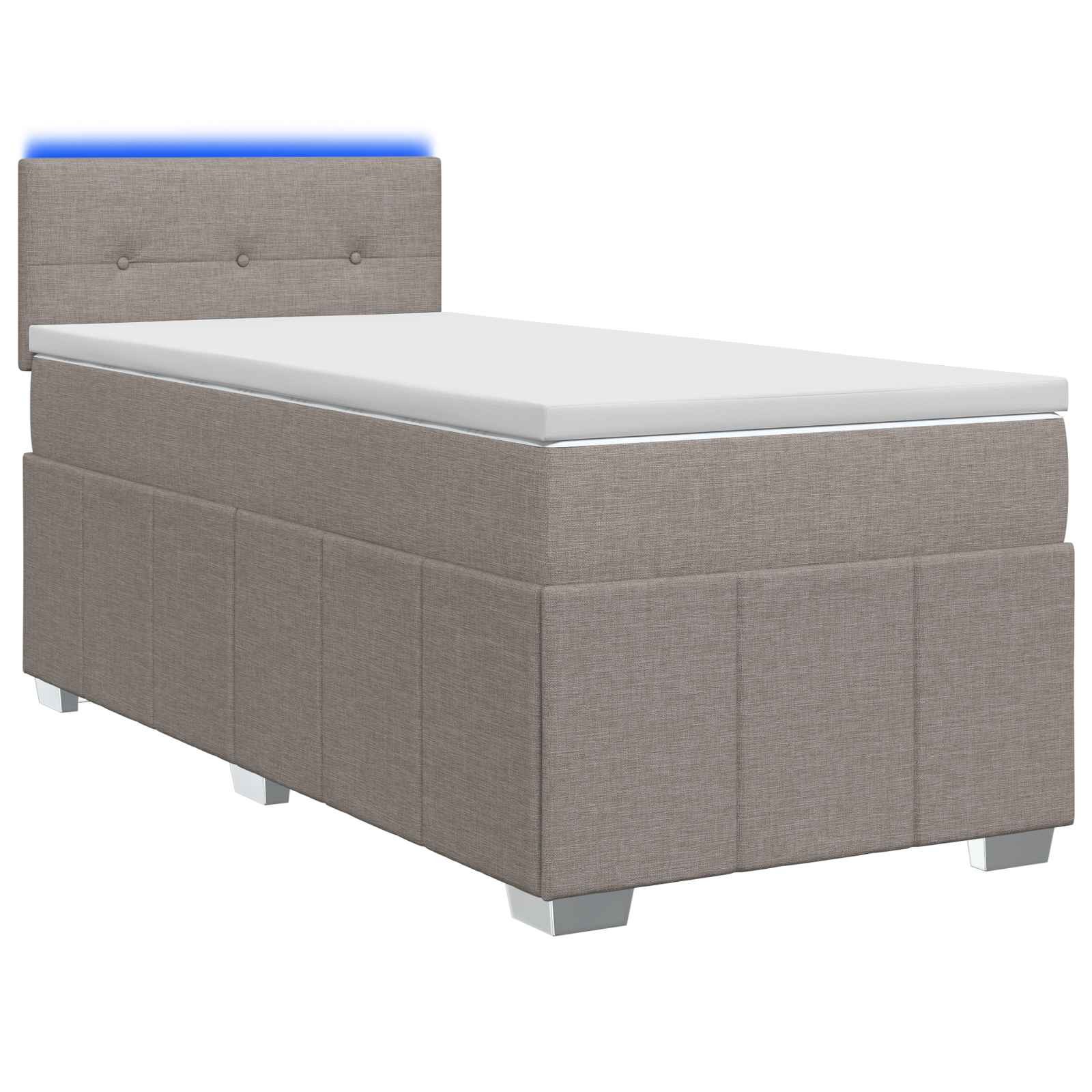 Κρεβάτι box spring με στρώμα Taupe 90 x 190 cm Ύφασμα