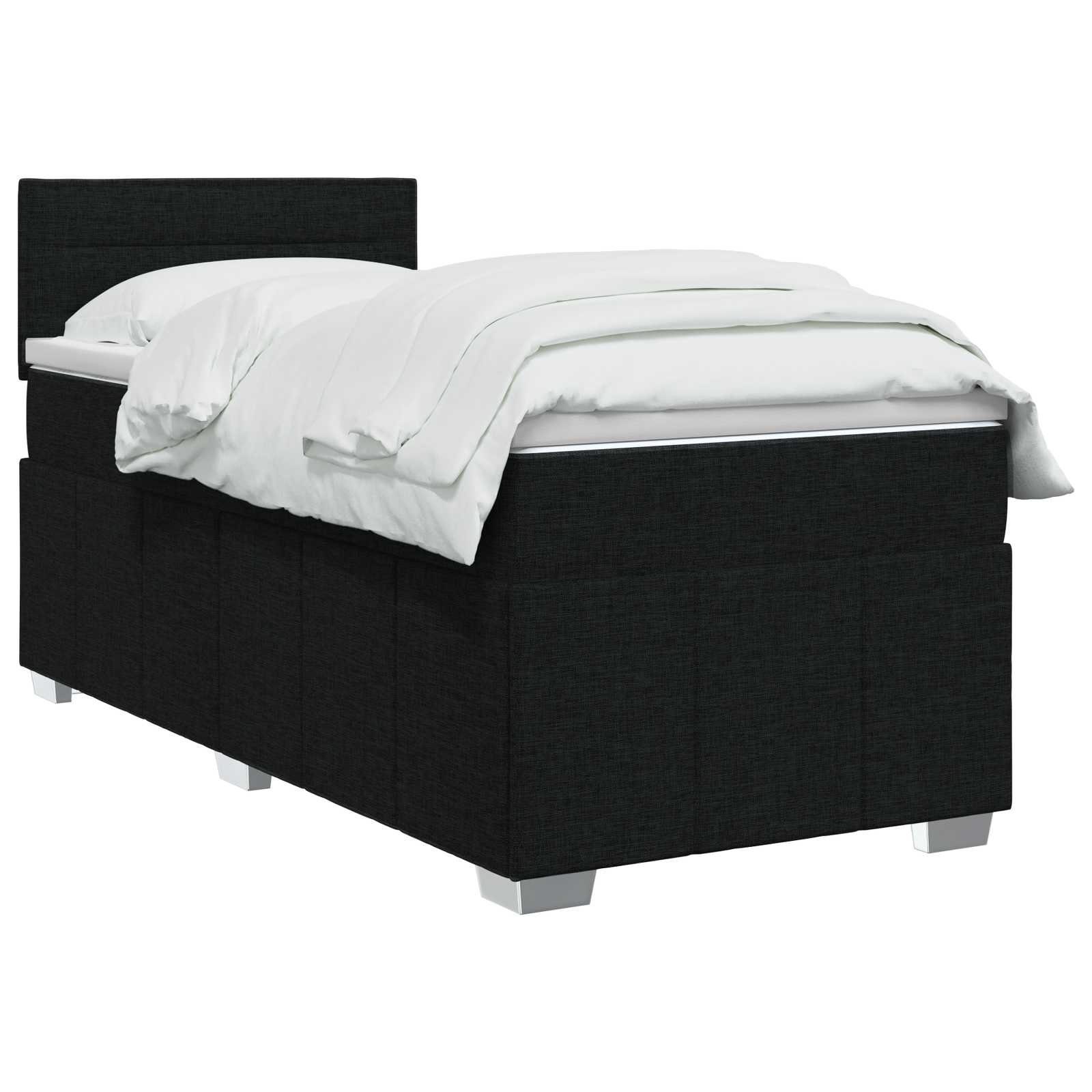 Κρεβάτι box spring με στρώμα Μαύρο 90 x 200 cm Ύφασμα