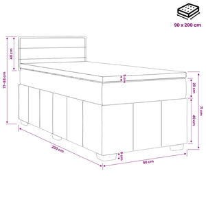 Κρεβάτι box spring με στρώμα Κρεμ 90 x 200 cm Ύφασμα