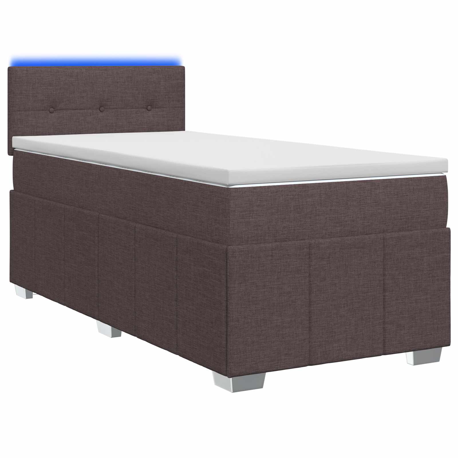 Κρεβάτι box spring με στρώμα Σκούρο Καφέ 90 x 200 cm Ύφασμα