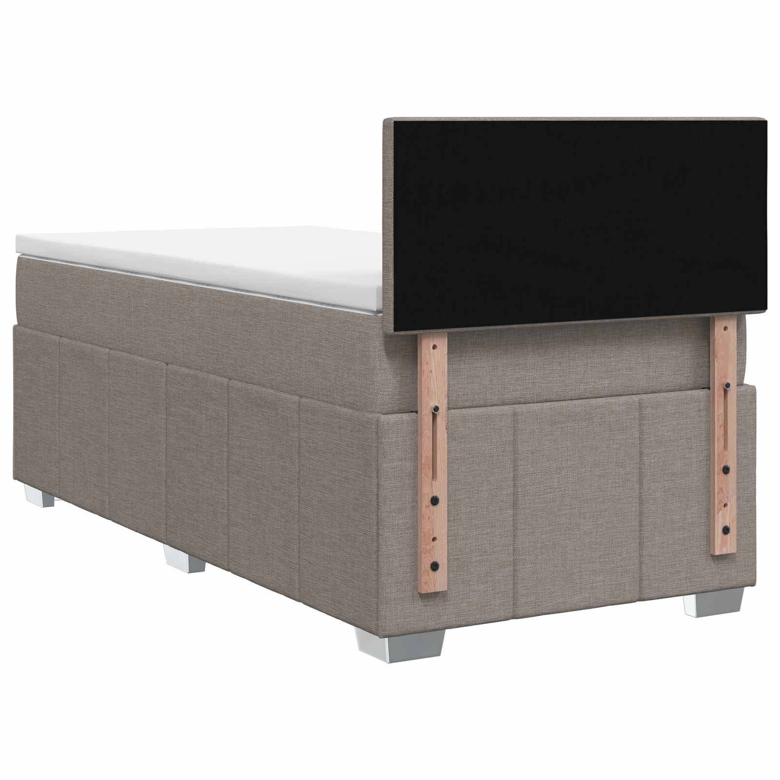 Κρεβάτι box spring με στρώμα Taupe 90 x 200 cm Ύφασμα - Pakobazaar
