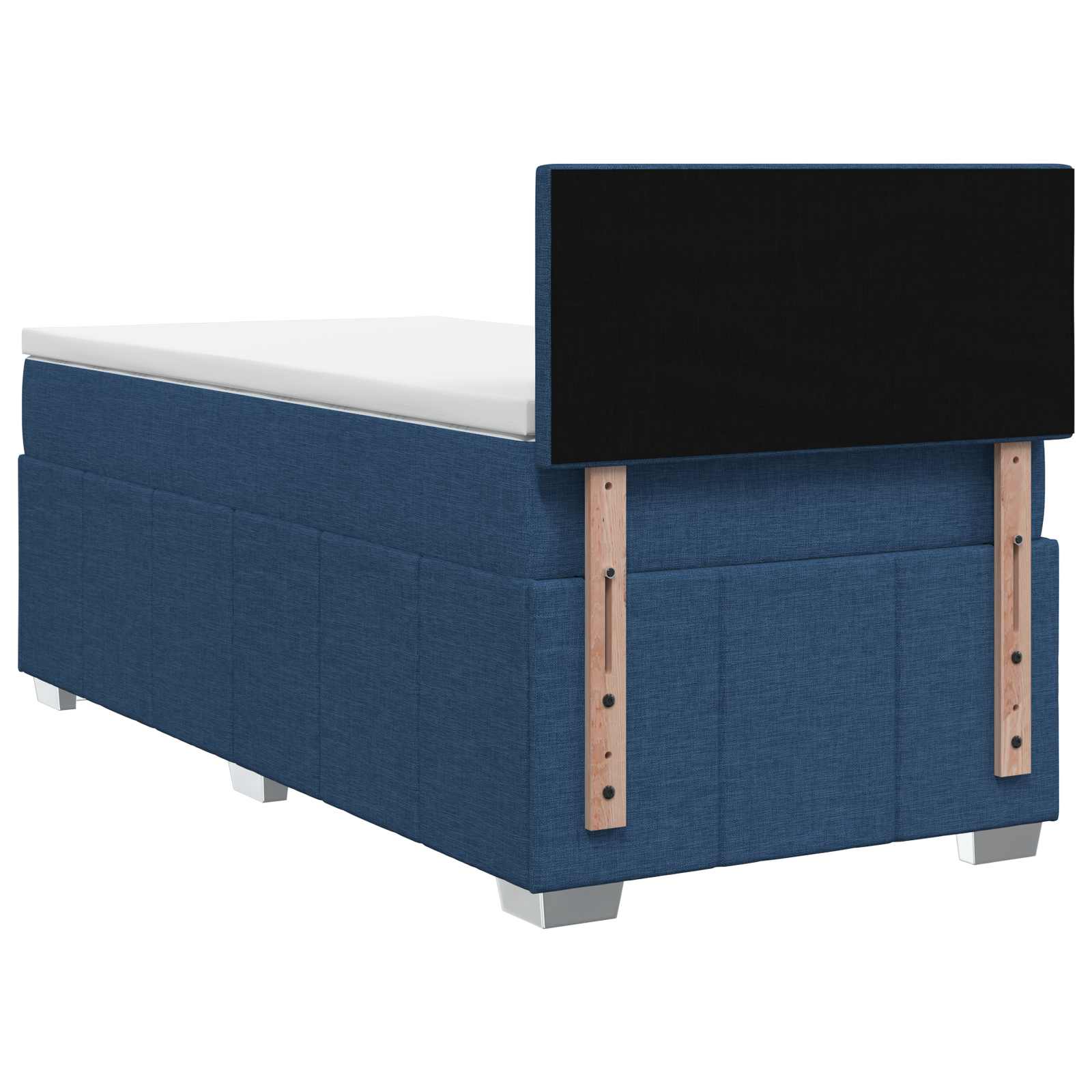 Κρεβάτι box spring με στρώμα Μπλε 90 x 200 cm Ύφασμα