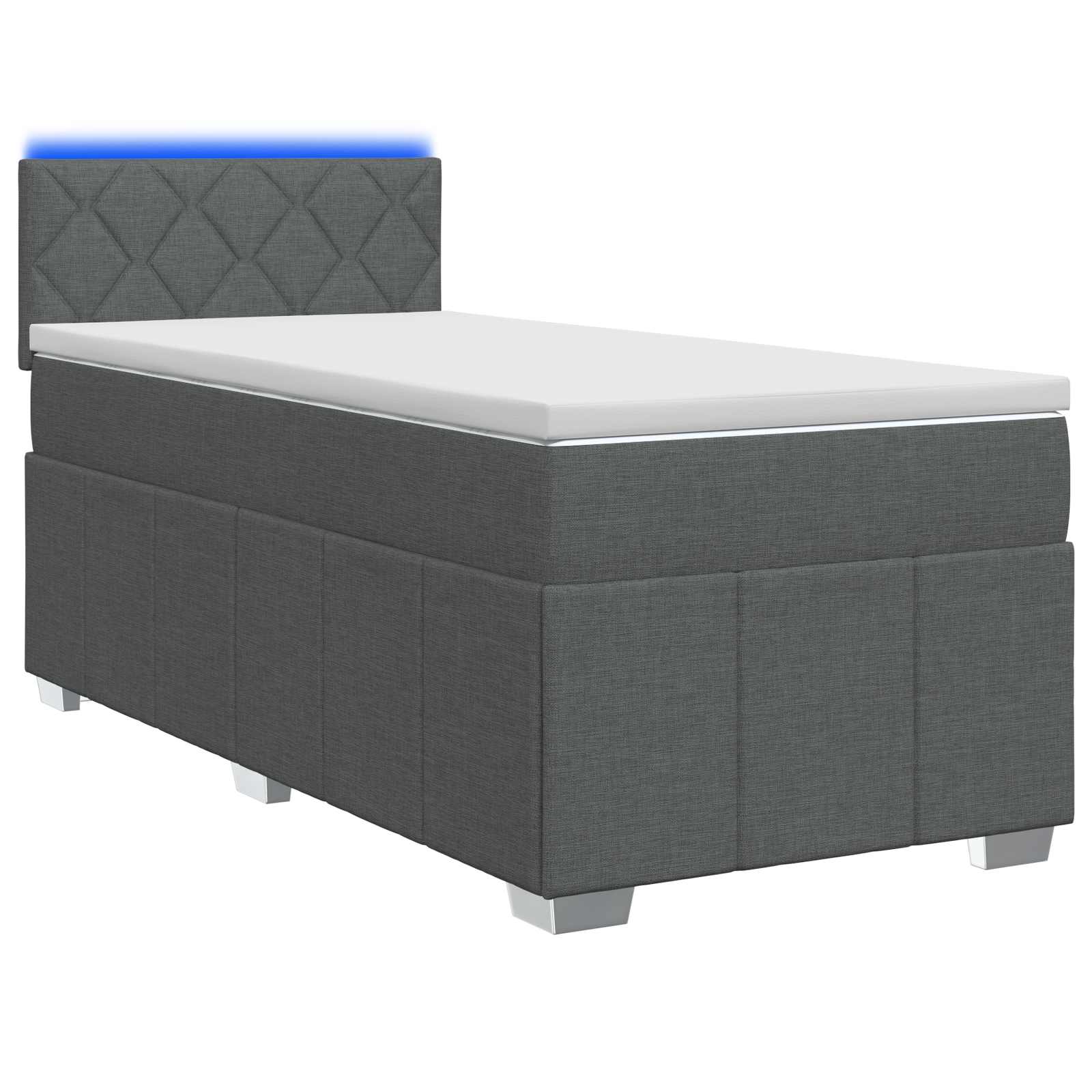 Κρεβάτι box spring με στρώμα Σκούρο Γκρι 90 x 200 cm Ύφασμα - Pakobazaar