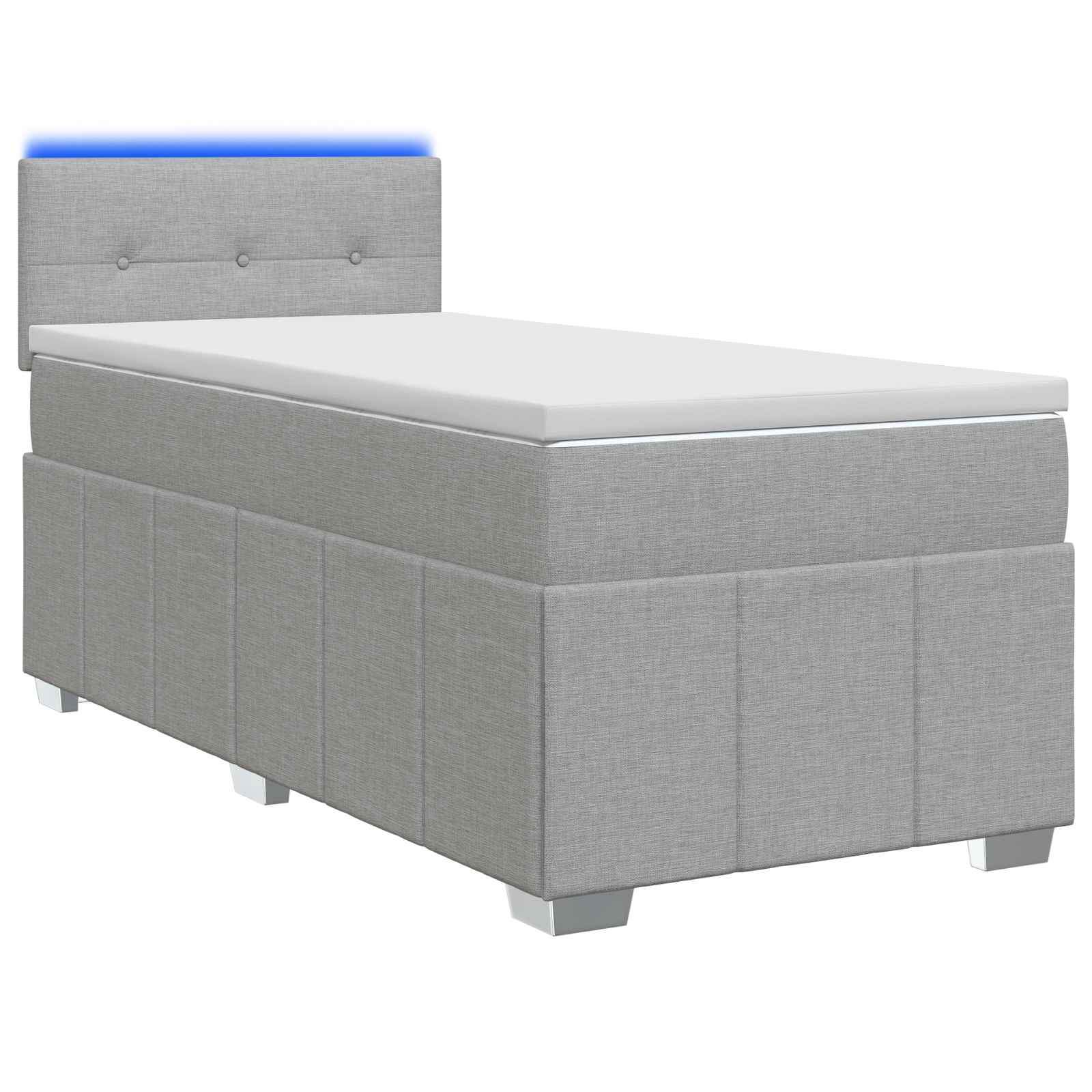 Κρεβάτι box spring με στρώμα Ανοιχτό γκρι 100 x 200 cm Ύφασμα