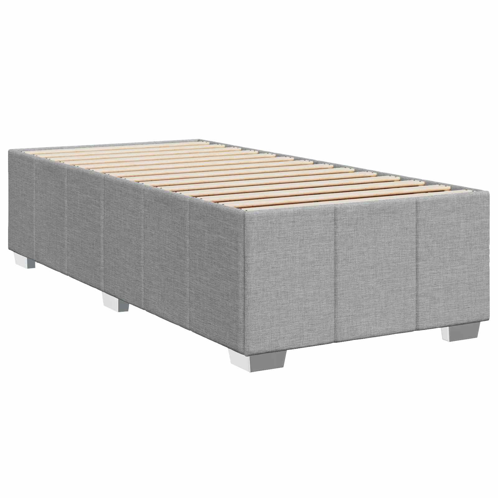 Κρεβάτι box spring με στρώμα Ανοιχτό γκρι 100 x 200 cm Ύφασμα