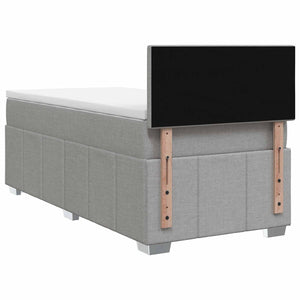 Κρεβάτι box spring με στρώμα Ανοιχτό γκρι 100 x 200 cm Ύφασμα