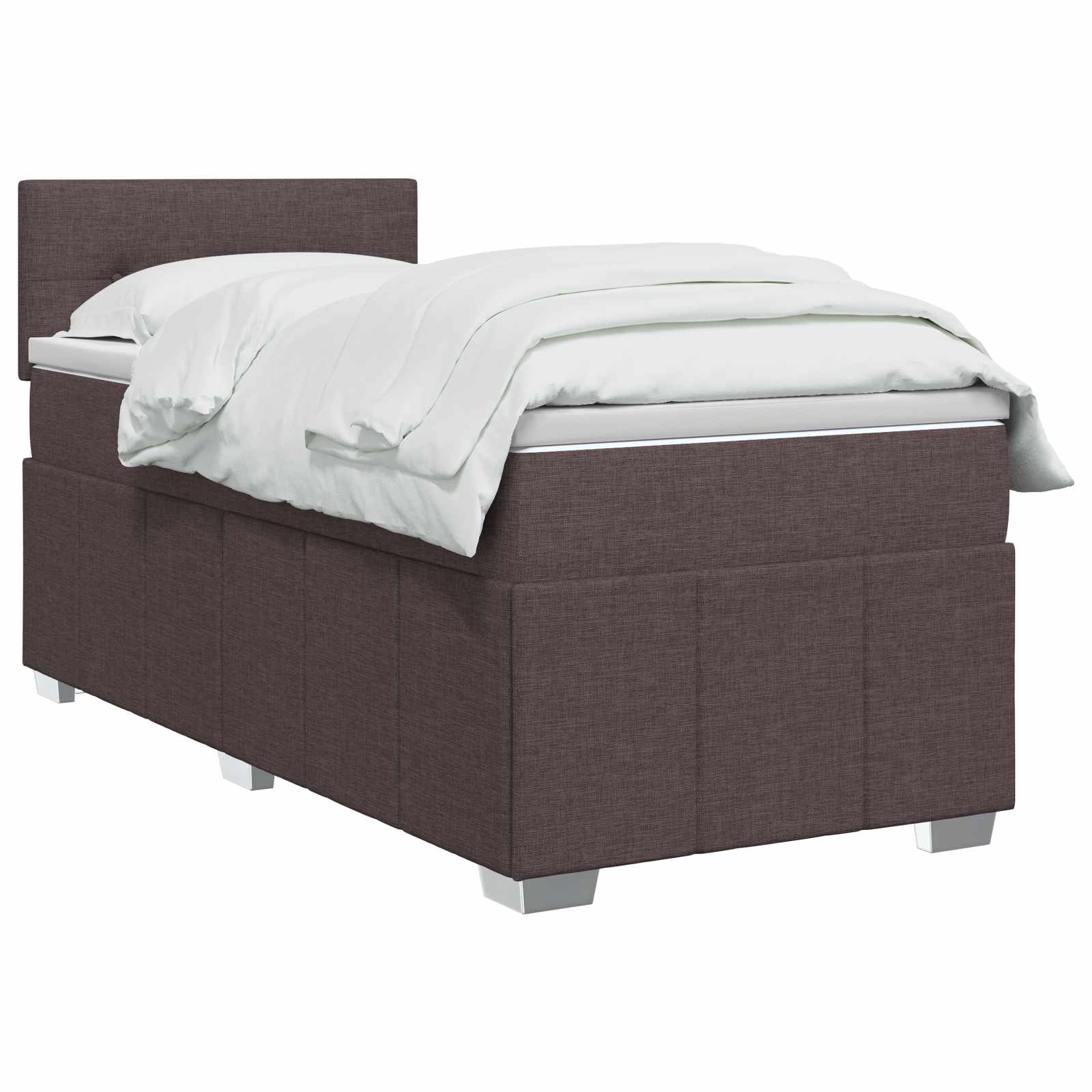 Κρεβάτι box spring με στρώμα Σκούρο Καφέ 100 x 200 cm Ύφασμα