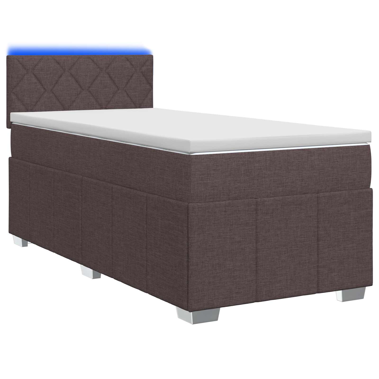 Κρεβάτι box spring με στρώμα Σκούρο Καφέ 100 x 200 cm Ύφασμα