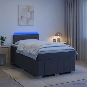 Κρεβάτι box spring με στρώμα Σκούρο Γκρι 120 x 200 cm Ύφασμα - Pakobazaar