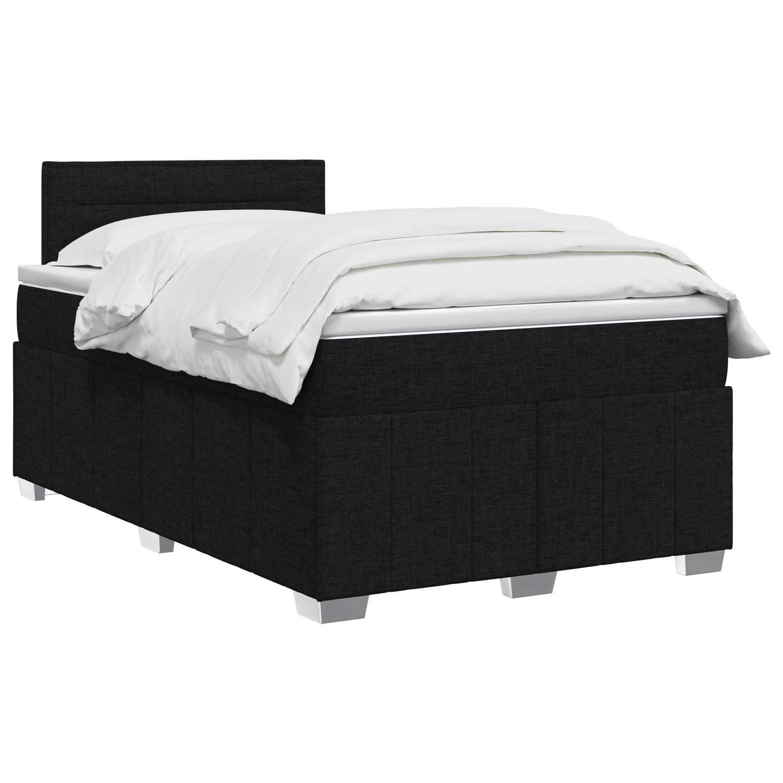 Κρεβάτι box spring με στρώμα Μαύρο 120 x 190 cm Ύφασμα