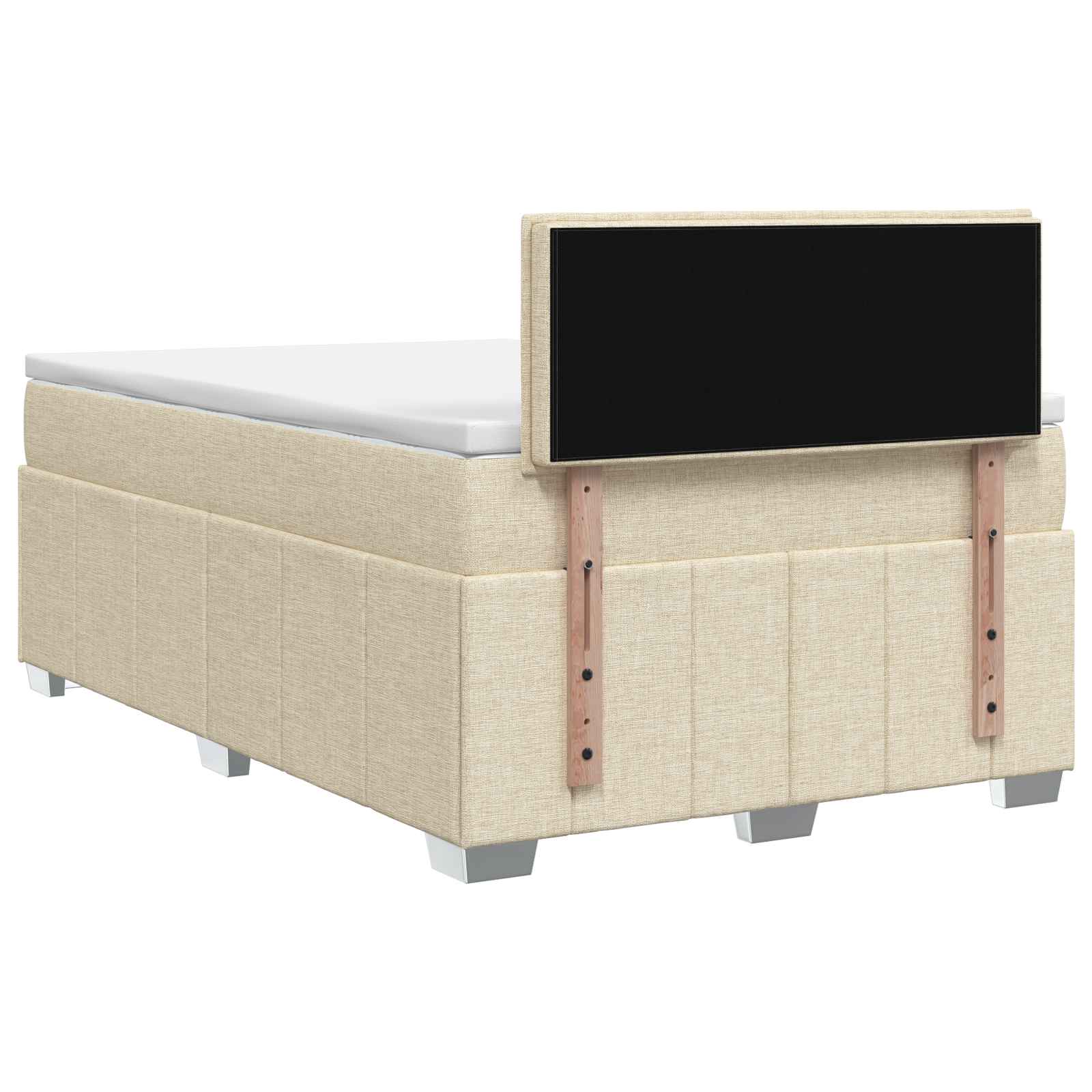 Κρεβάτι box spring με στρώμα Κρεμ 120 x 190 cm Ύφασμα - Pakobazaar