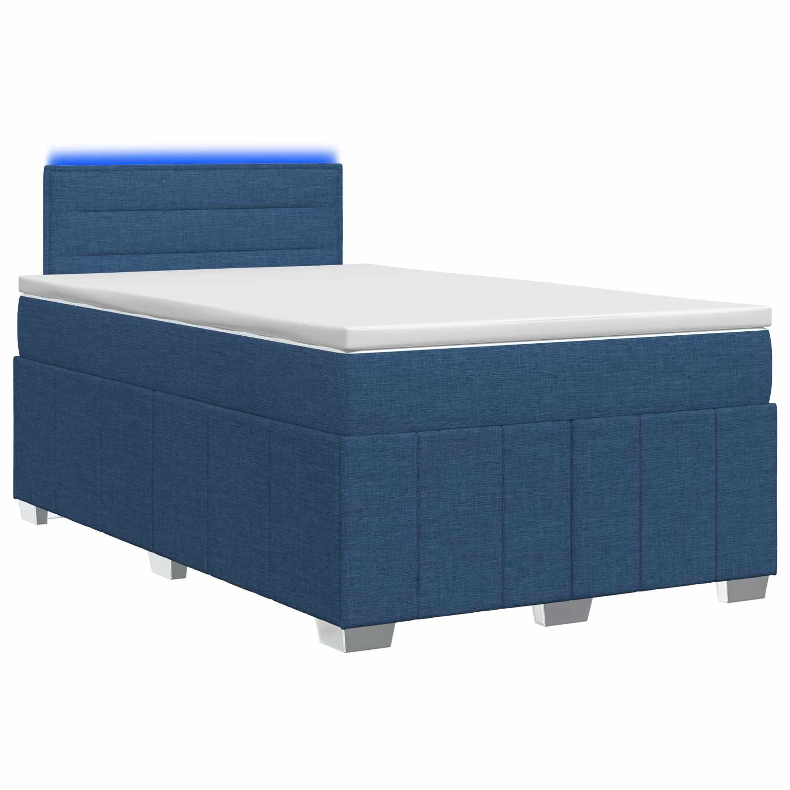 Κρεβάτι box spring με στρώμα Μπλε 120 x 190 cm Ύφασμα - Pakobazaar