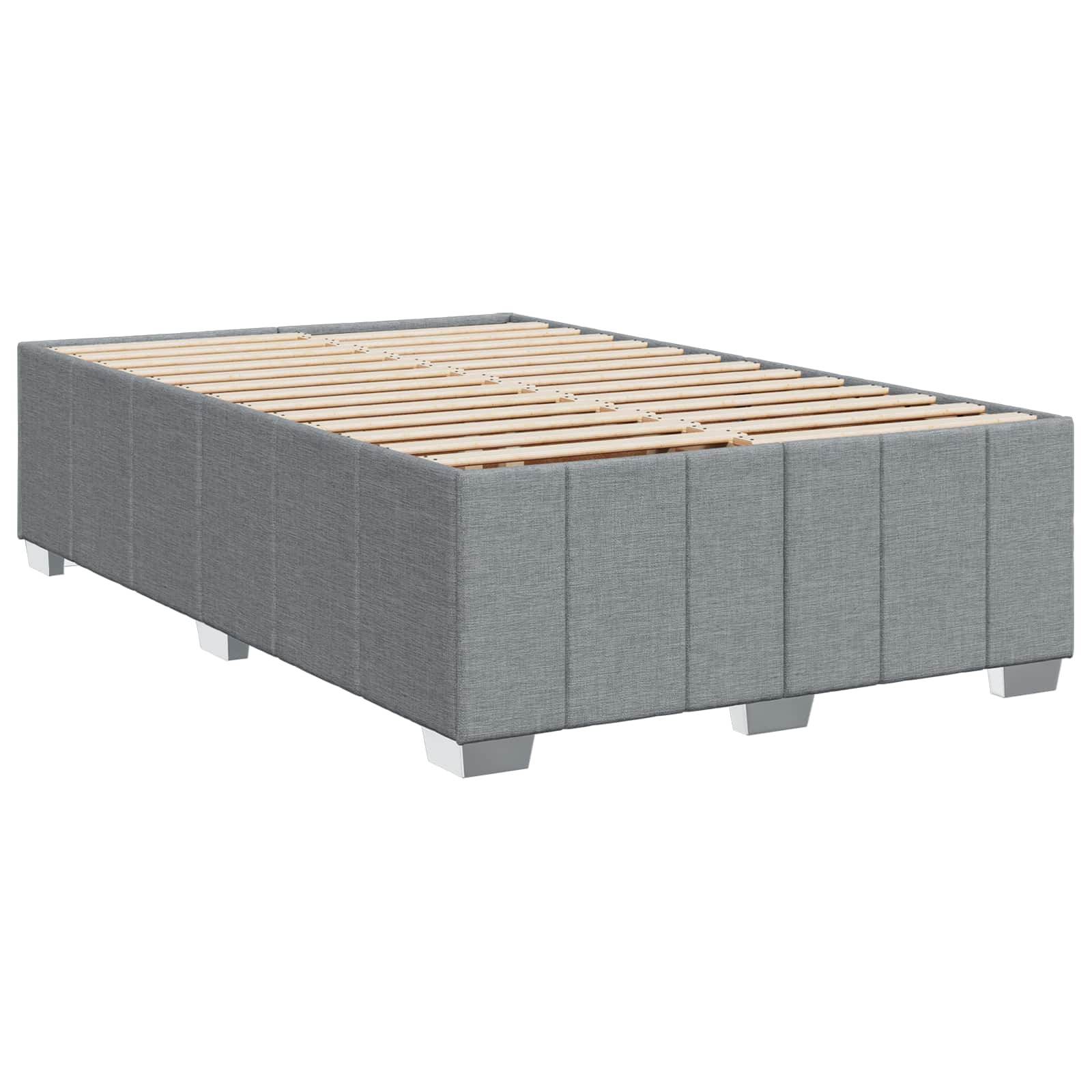 Κρεβάτι box spring με στρώμα Ανοιχτό γκρι 120 x 190 cm Ύφασμα - Pakobazaar