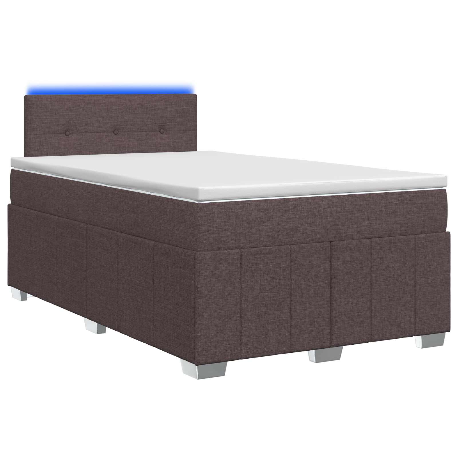 Κρεβάτι box spring με στρώμα Σκούρο Καφέ 120 x 190 cm Ύφασμα