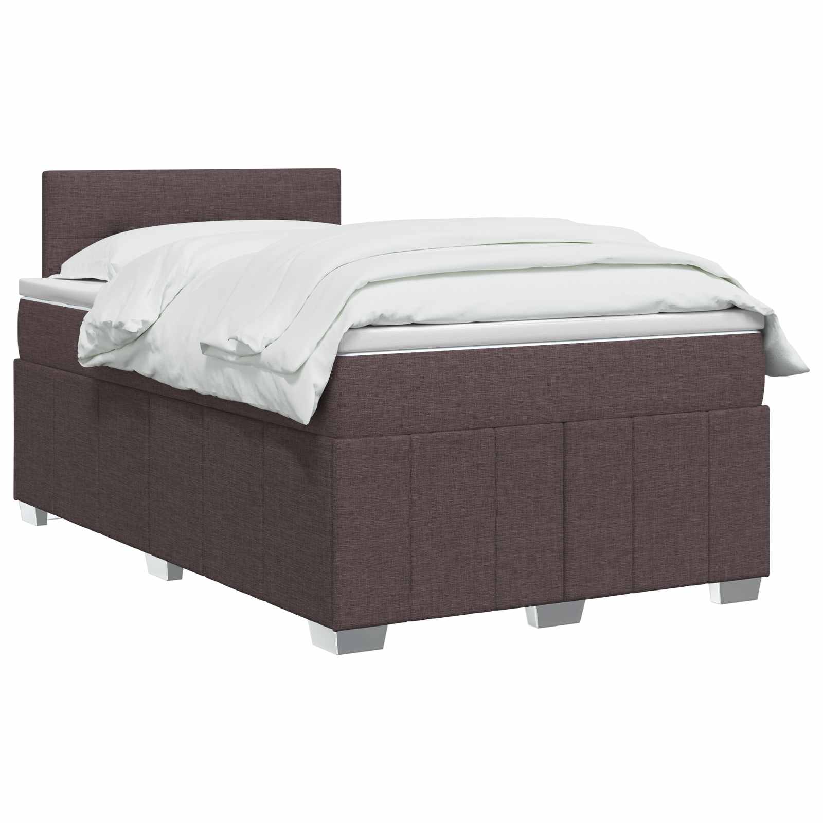 Κρεβάτι box spring με στρώμα Σκούρο Καφέ 120 x 190 cm Ύφασμα