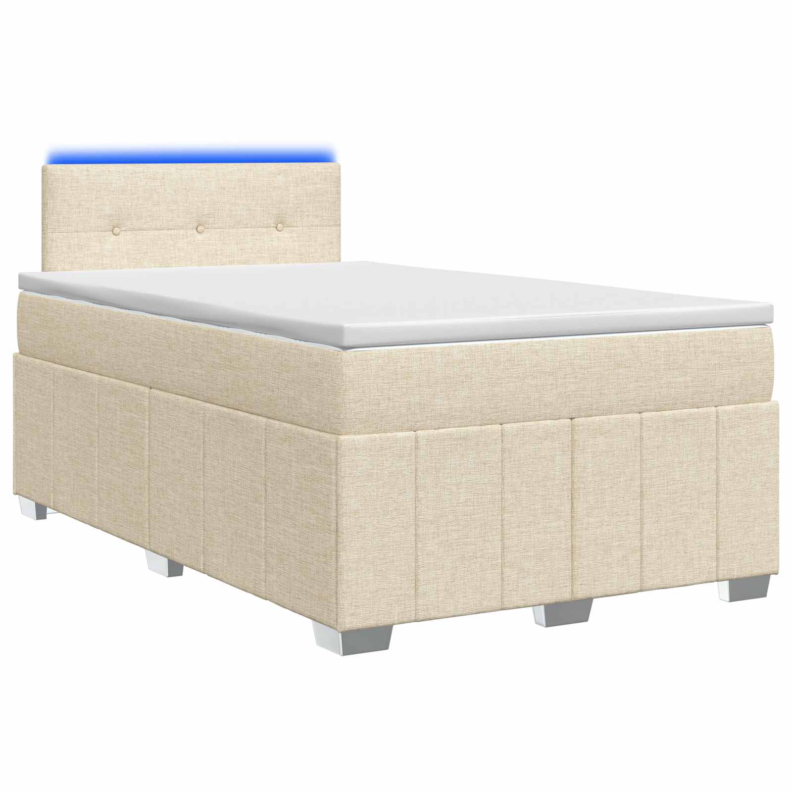 Κρεβάτι box spring με στρώμα Κρεμ 120 x 190 cm Ύφασμα