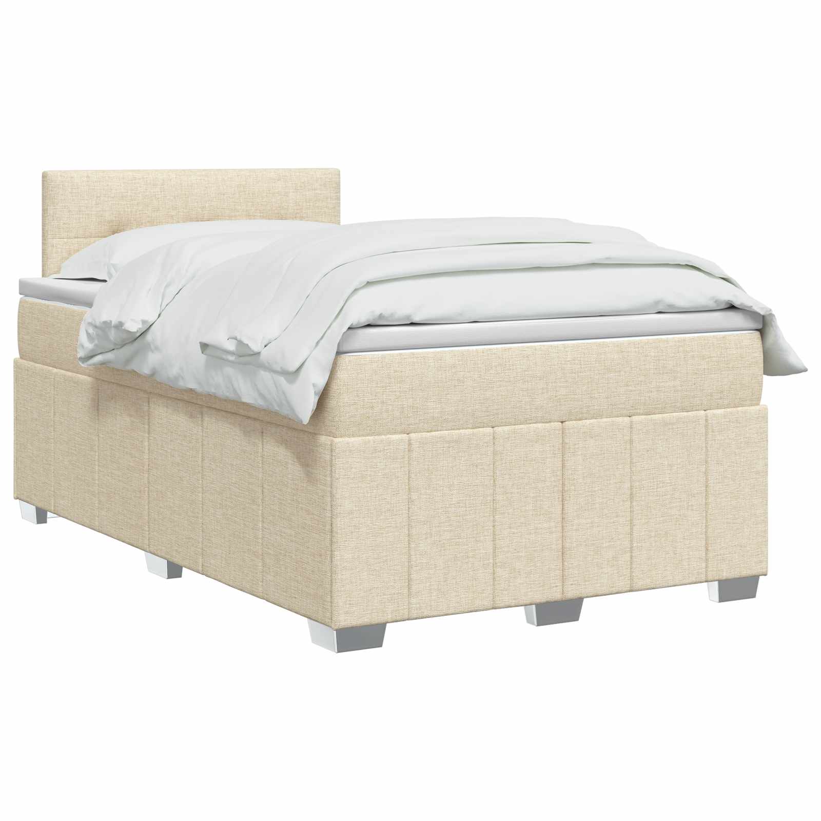Κρεβάτι box spring με στρώμα Κρεμ 120 x 190 cm Ύφασμα