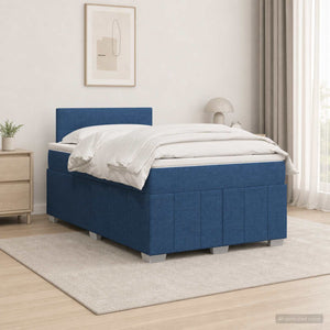 Κρεβάτι box spring με στρώμα Μπλε 120 x 190 cm Ύφασμα